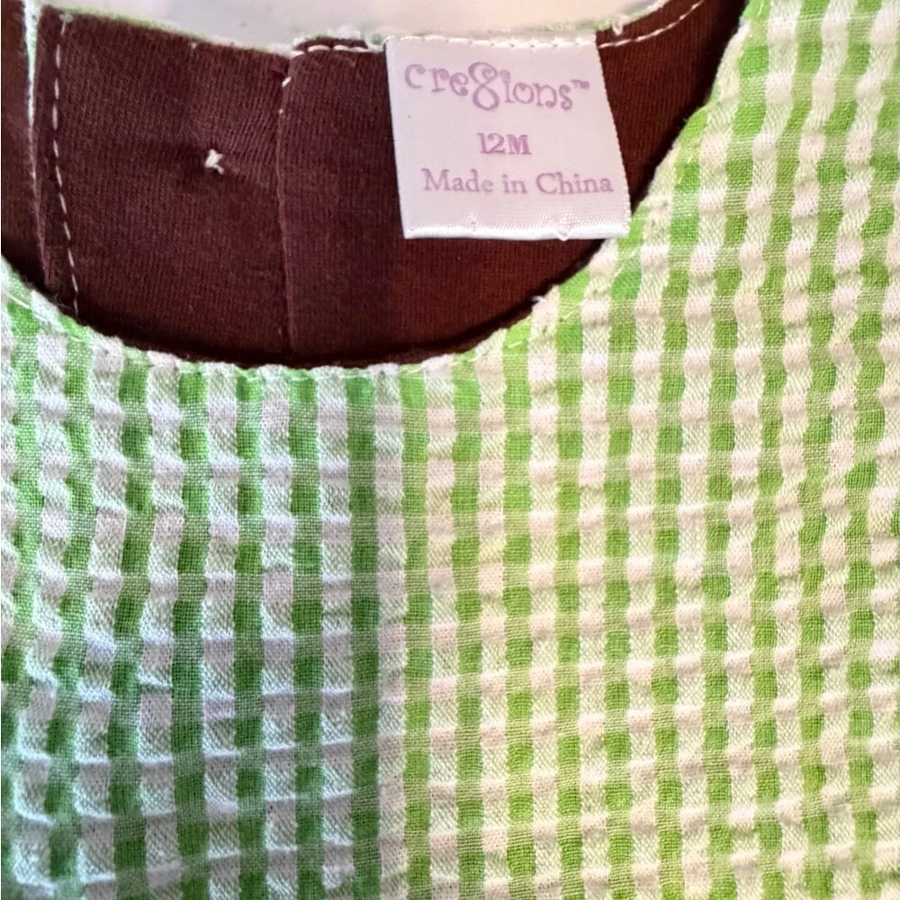 Charming Green Gingham Lion Bodysuit - Picture 3 of 3